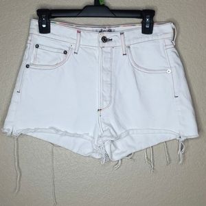 Agolde White Jean Shorts